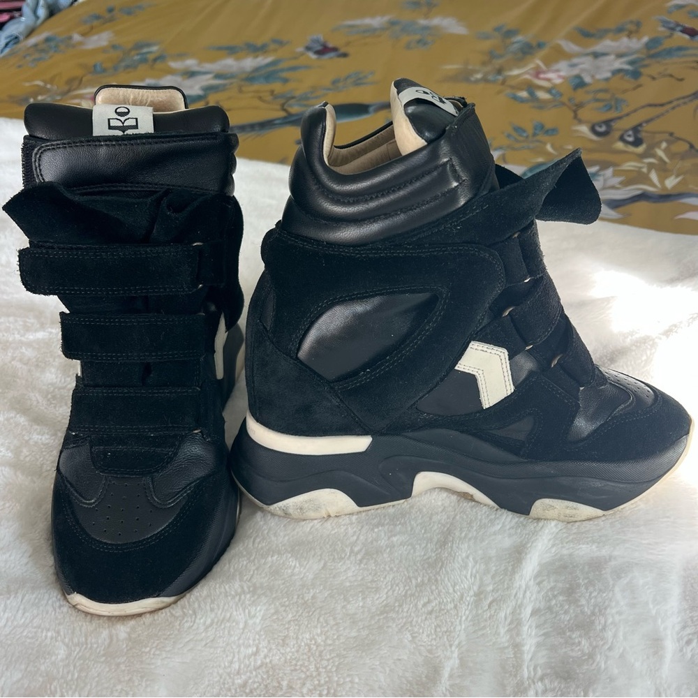Isabel Marant Balskee Leather Suede High Top Sneakers